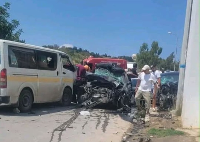 رأس جبل.. تسع اصابات في حادث مرور